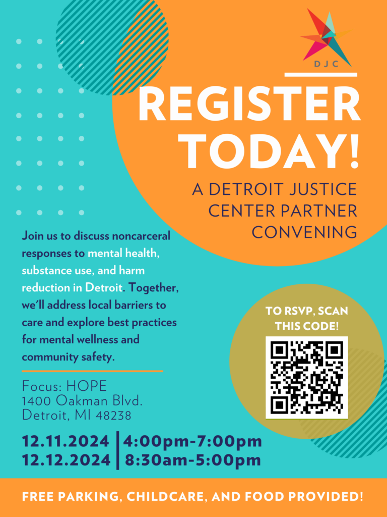 A flyer for the DJC Mental Health Partner Convening on 12/11/24 and 12/12/24